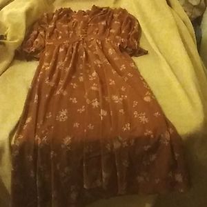 Sheer flowing dress with tank top dress underneth